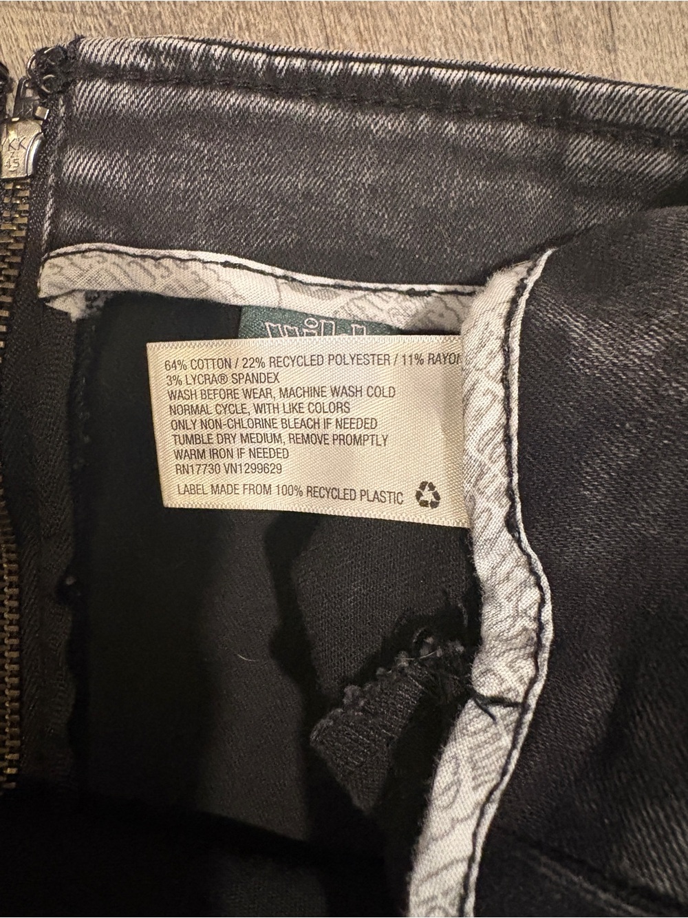 Washed Black Denim Mini Skirt - Picture 3 of 3